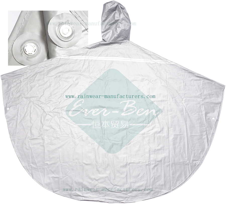 Vinyl poncho rain jacket-cycling poncho-Grey PVC bicycle poncho-cycling rain poncho